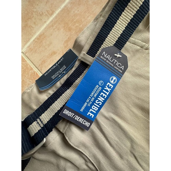 NAUTICA School Uniform Khaki Adjustable Waist size Boys 20 Regular - Picture 3 of 7